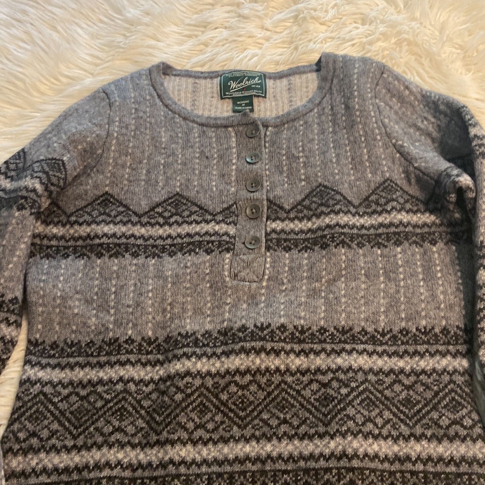WOOLRICH  WOMENS DRESS  size M length 34” bust 40” Lamb  and Marino wool - Picture 10 of 12
